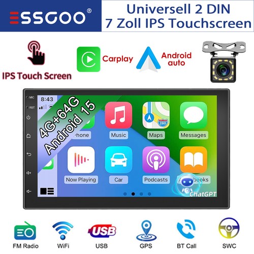 Autoradio carplay doppio 2 - 7",